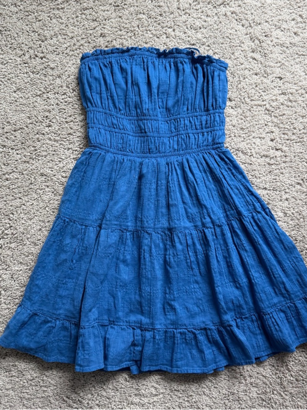 Strapless Blue Dress